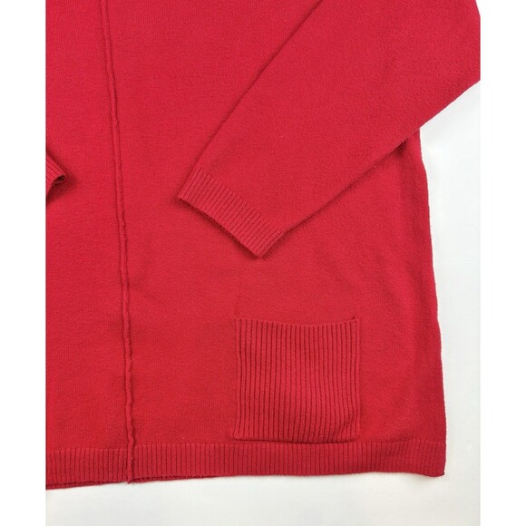 J. Jill Red Long Sleeve Oversized Warm Comfy Sweater Pockets Size XL Tall - Picture 4 of 8